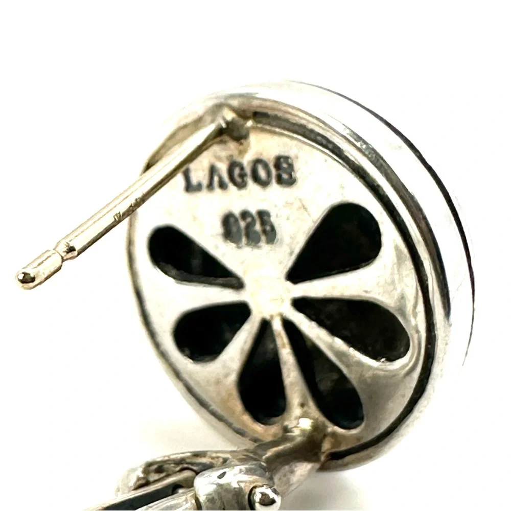 Lagos Signature Caviar Sterling Silver 15MM Button Earrings - Picture 8 of 8